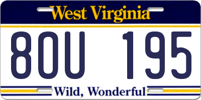 WV license plate 8OU195
