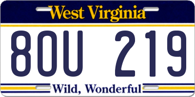WV license plate 8OU219
