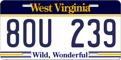 WV license plate 8OU239