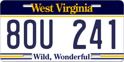 WV license plate 8OU241