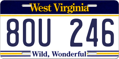 WV license plate 8OU246