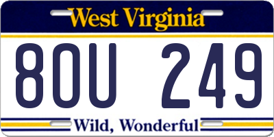 WV license plate 8OU249