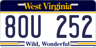 WV license plate 8OU252
