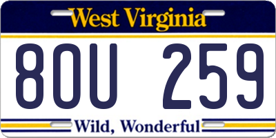 WV license plate 8OU259