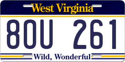 WV license plate 8OU261