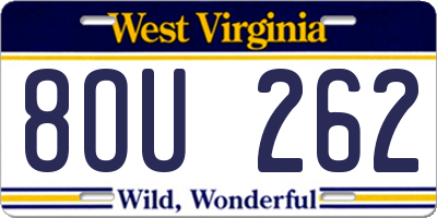 WV license plate 8OU262