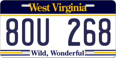 WV license plate 8OU268