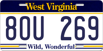WV license plate 8OU269