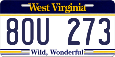 WV license plate 8OU273