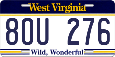 WV license plate 8OU276