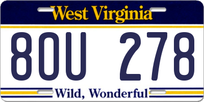 WV license plate 8OU278