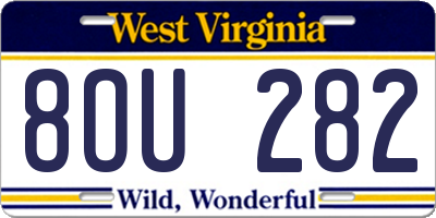 WV license plate 8OU282