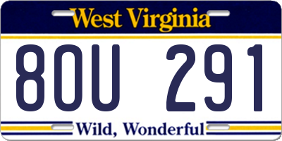 WV license plate 8OU291