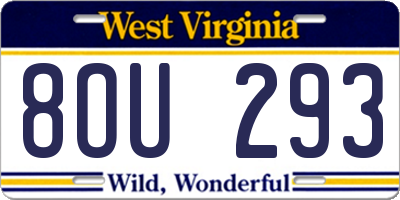 WV license plate 8OU293