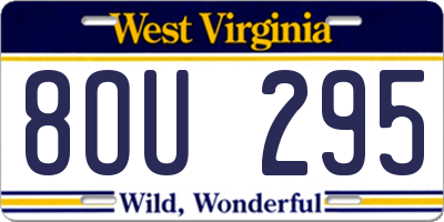 WV license plate 8OU295