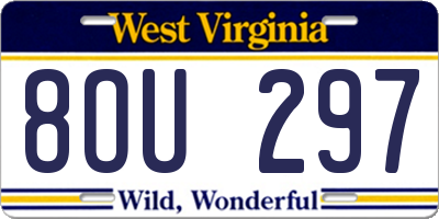 WV license plate 8OU297