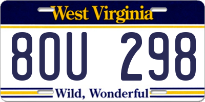WV license plate 8OU298