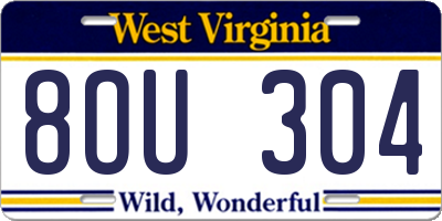 WV license plate 8OU304
