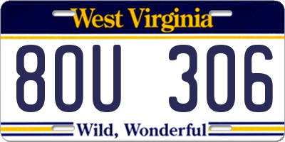 WV license plate 8OU306