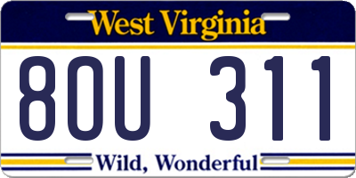 WV license plate 8OU311