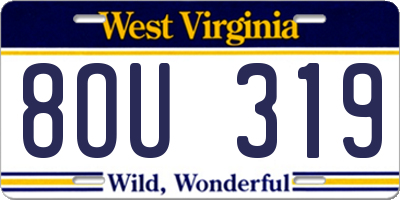 WV license plate 8OU319