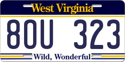 WV license plate 8OU323