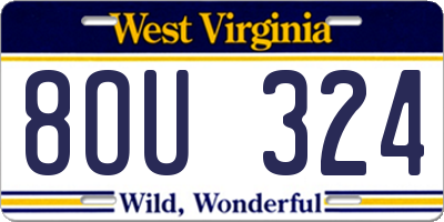 WV license plate 8OU324