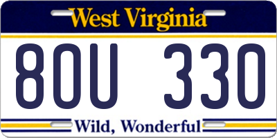 WV license plate 8OU330
