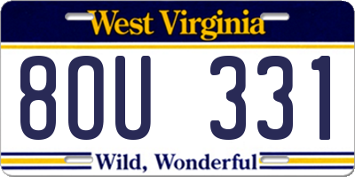WV license plate 8OU331