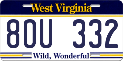 WV license plate 8OU332