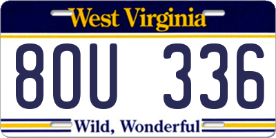 WV license plate 8OU336