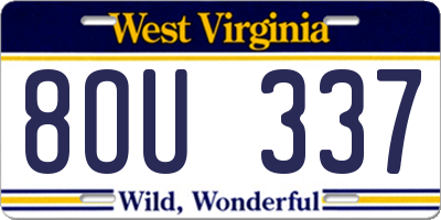 WV license plate 8OU337