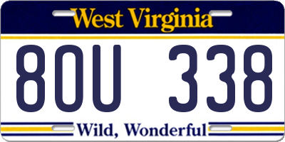 WV license plate 8OU338