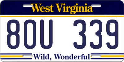 WV license plate 8OU339