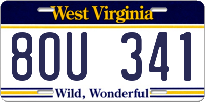 WV license plate 8OU341