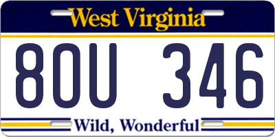 WV license plate 8OU346