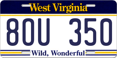 WV license plate 8OU350
