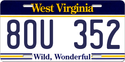 WV license plate 8OU352