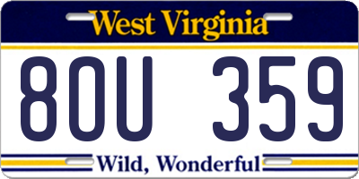 WV license plate 8OU359