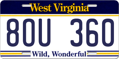WV license plate 8OU360