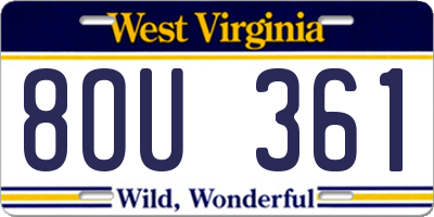 WV license plate 8OU361