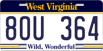 WV license plate 8OU364