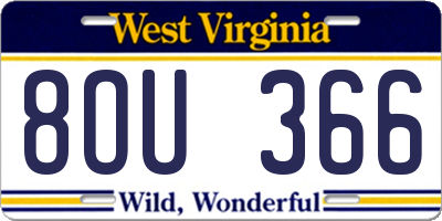 WV license plate 8OU366