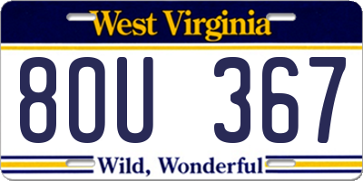 WV license plate 8OU367