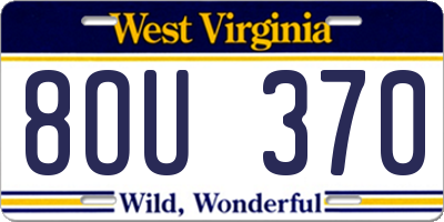 WV license plate 8OU370