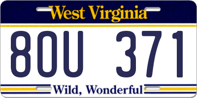 WV license plate 8OU371