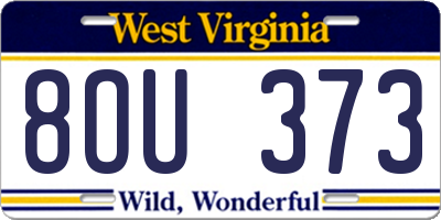 WV license plate 8OU373