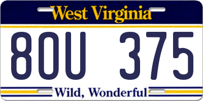 WV license plate 8OU375