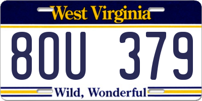 WV license plate 8OU379