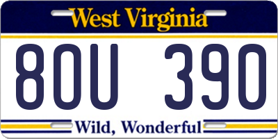 WV license plate 8OU390